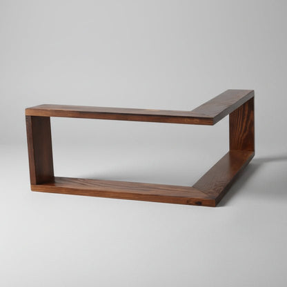 Etagere d angle murale bois bambou forme L installation angle mural rangement décoratif
