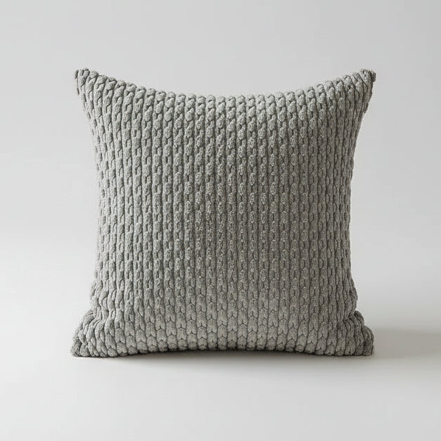 Coussin decoratif canape gris clair 45cm style boho rayures - decoration salon moderne
