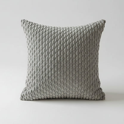 Coussin decoratif canape gris clair 45cm style boho rayures - decoration salon moderne
