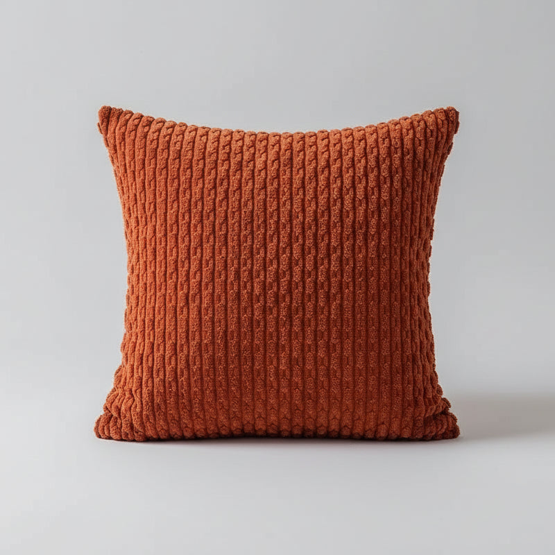 Coussin decoratif canape orange 45cm style boho rayures - decoration salon moderne
