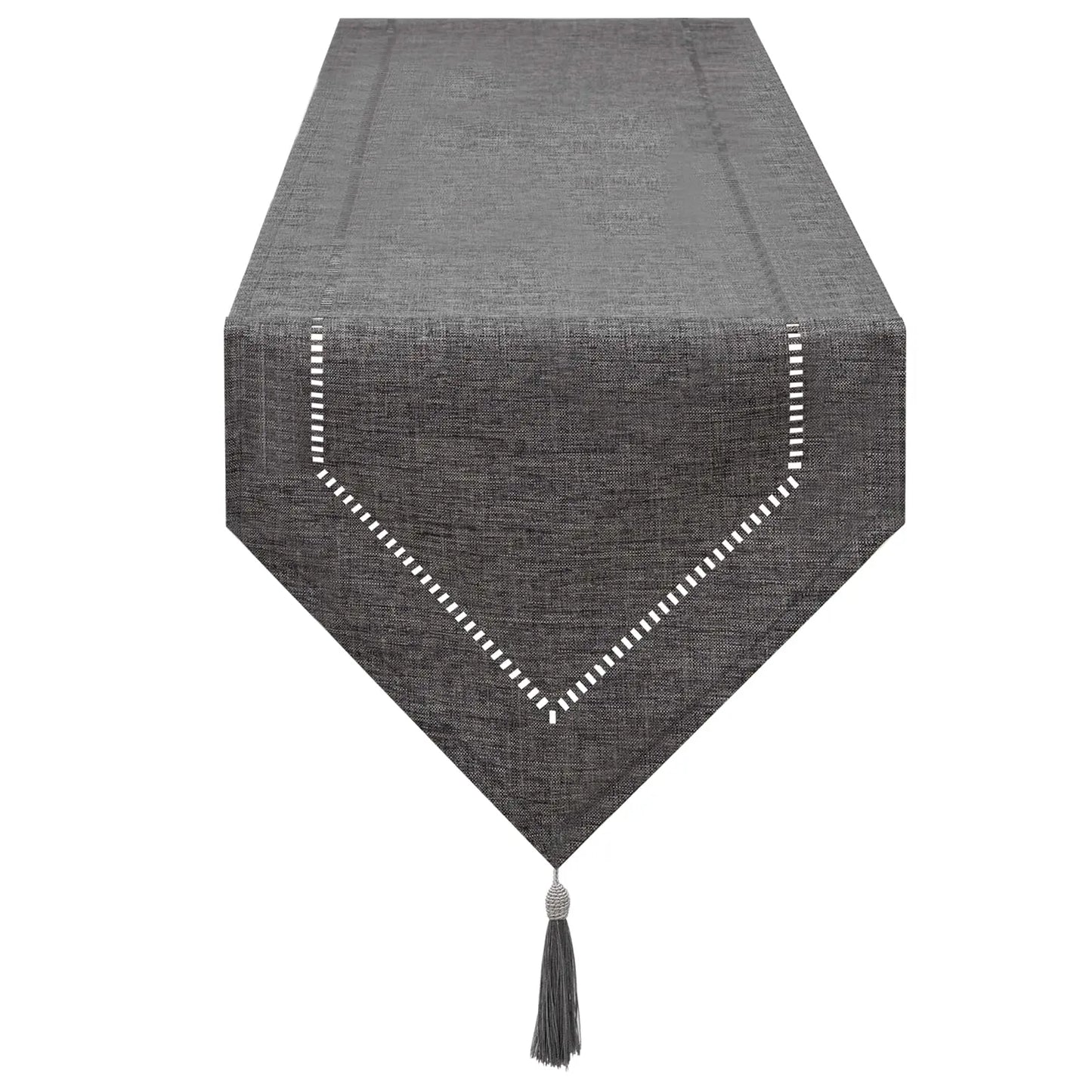 Chemin de table lin couleur unie gris perle 32x180cm