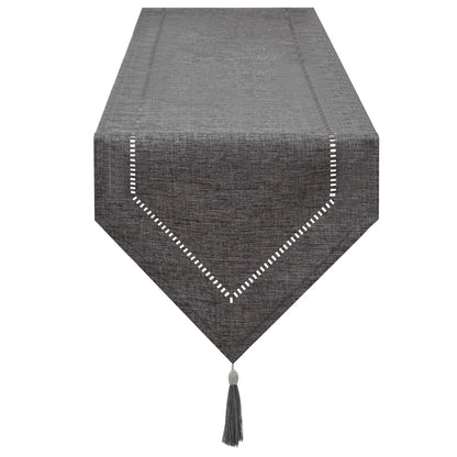 Chemin de table lin couleur unie gris perle 32x180cm
