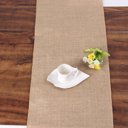 Chemin de table jute franges détail artisanal texture naturelle