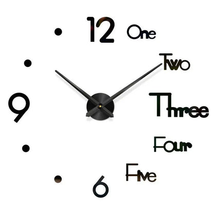 Horloge murale moderne 2023 en acrylique miroir, design 3D, grand format, pour décoration intérieure, montre quartz tendance.