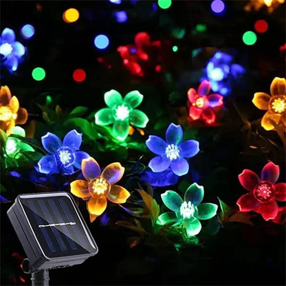 Une scène fantaisiste se déroule alors que des fleurs couleuse et lumineuses illuminent un petit jardin, entourant. Les pétales rayonnent de nuances de m, projetant une lueur éthérée sur le feuillage sombre en dessous. Renforçant l'atmosphère tranquille de ce décor radieux et onirique.