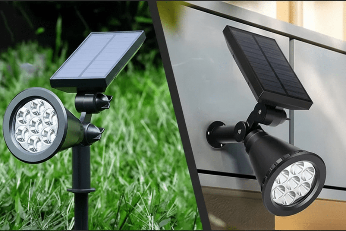 lampe-solaire-jardin-haut-de-gamme-projecteur-fixation-murale-facade-eclairage-directionnel
