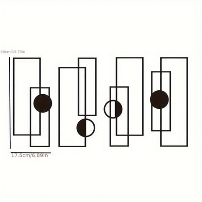 Decoration Murale Métal Noir Géométrique 4 Pièces Modernes - Mafrenesiedecoration