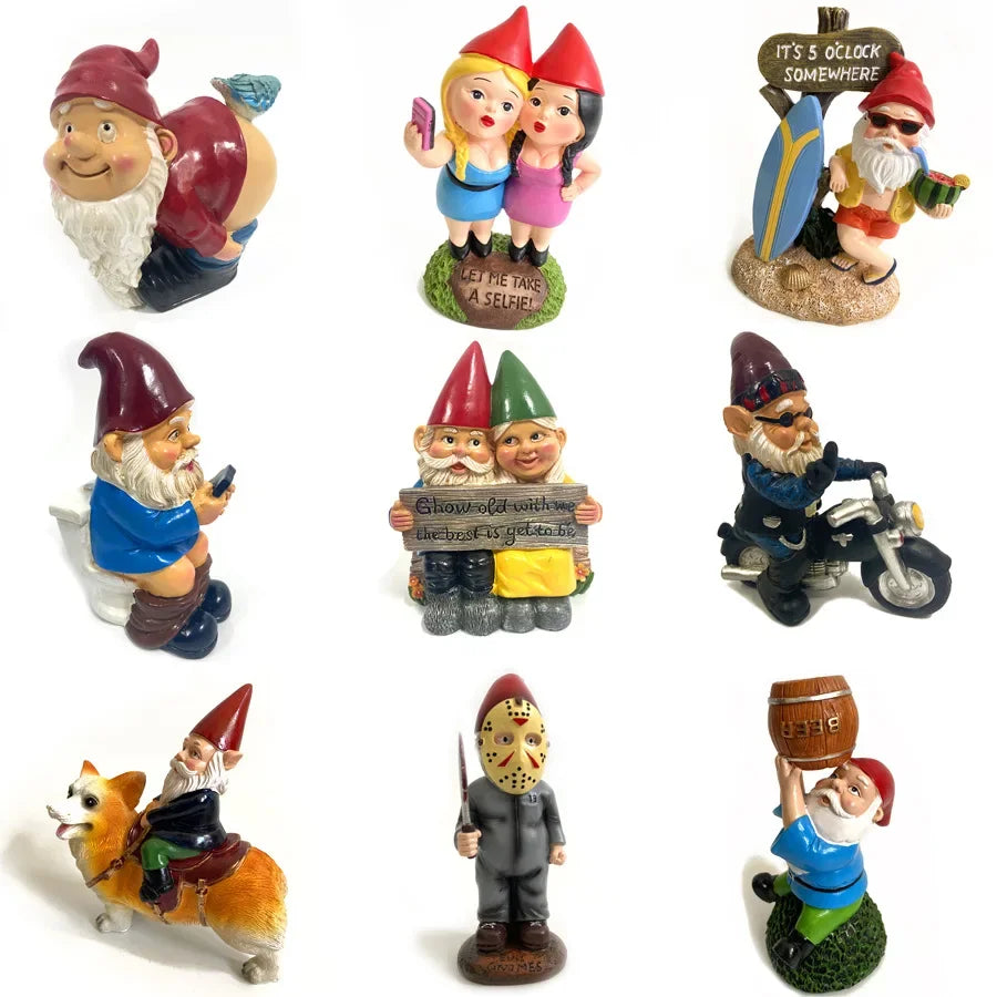 Statue de jardin en résine représentant un gnome vieux homme, décoratif pour maison ou bureau, par Mafrenesiedecoration.