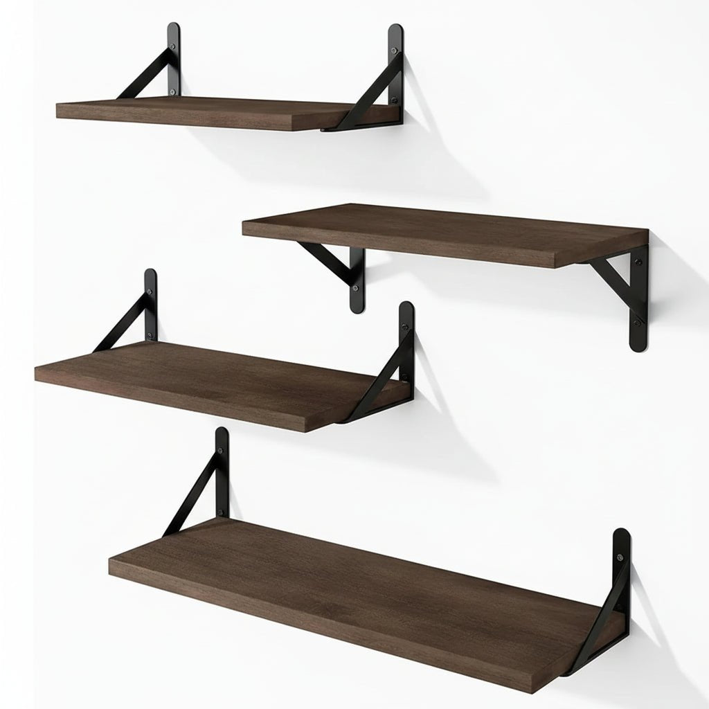 Etagere murale en bois Pin Support Métallique - Rangement Suspendu - Mafrenesiedecoration