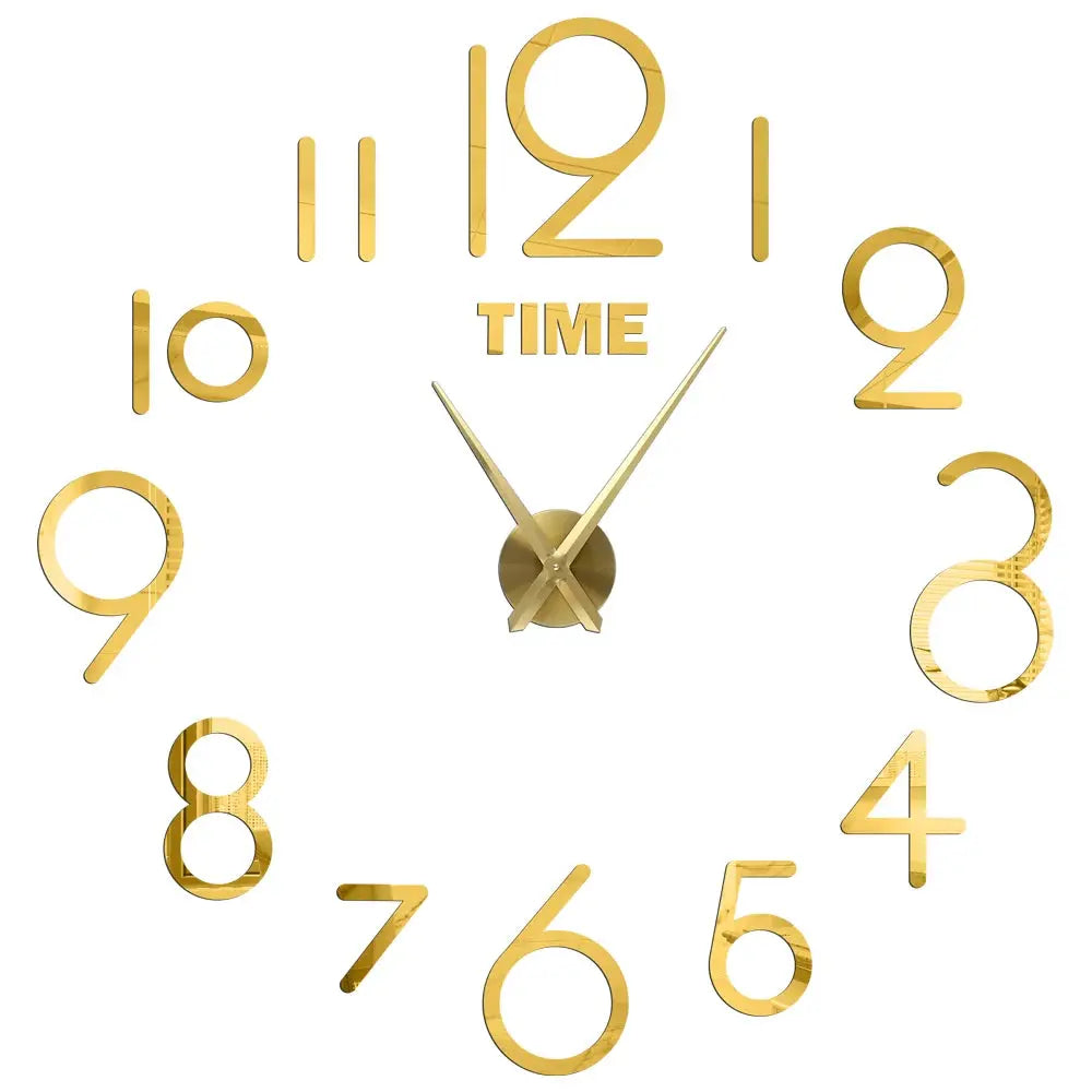 Horloge murale moderne 2023 en acrylique miroir avec design 3D, grande taille, pour décoration salon ou maison, style quartz.