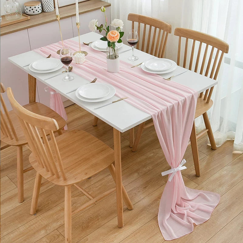 Chemin de table vert sauge chiffon 30x300cm table réception mariage