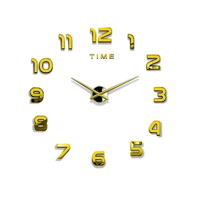 Horloge murale moderne 2023 en acrylique miroir avec design 3D, grande taille, style contemporain, décoration intérieure élégante.