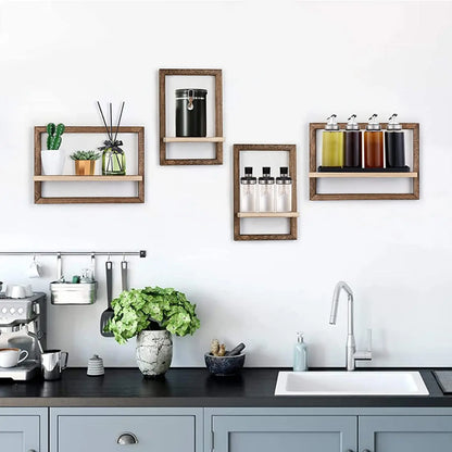 Etagere Carrée Murale en Bois - Mural Flottant - Mafrenesiedecoration