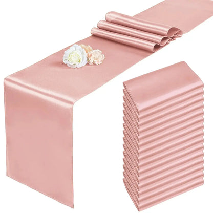 Chemin de table en satin doré Mafrenesiedecoration, élégant pour mariage et fêtes, disponible en 20 couleurs.