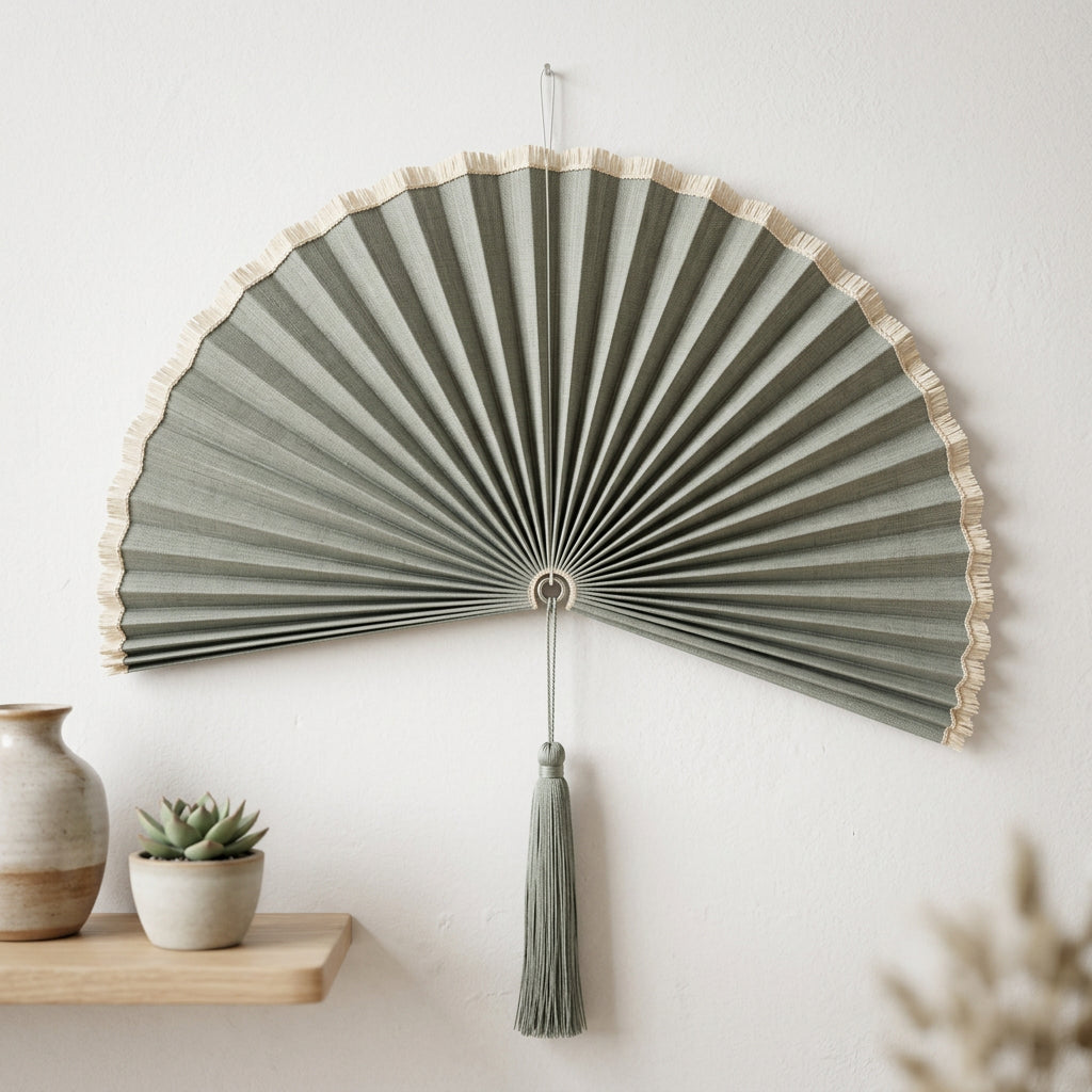 Décoration murale bambou — Grand éventail pliable