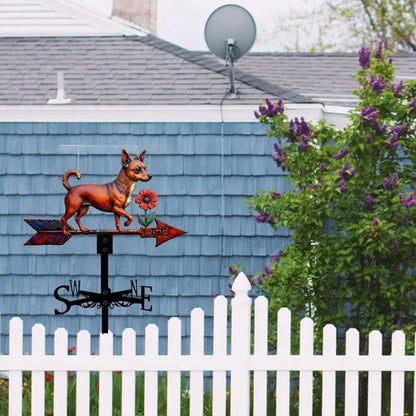 "Girouette animal chihuahua atmosphère chaleureuse jardin - ornement canin vif extérieur"