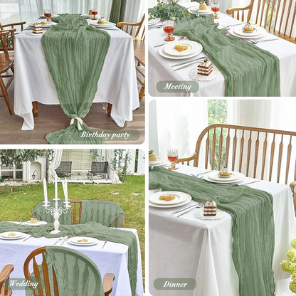 Chemin de table en gaze de coton Mafrenesiedecoration, 90cm, style bohème idéal pour mariage ou décoration élégante