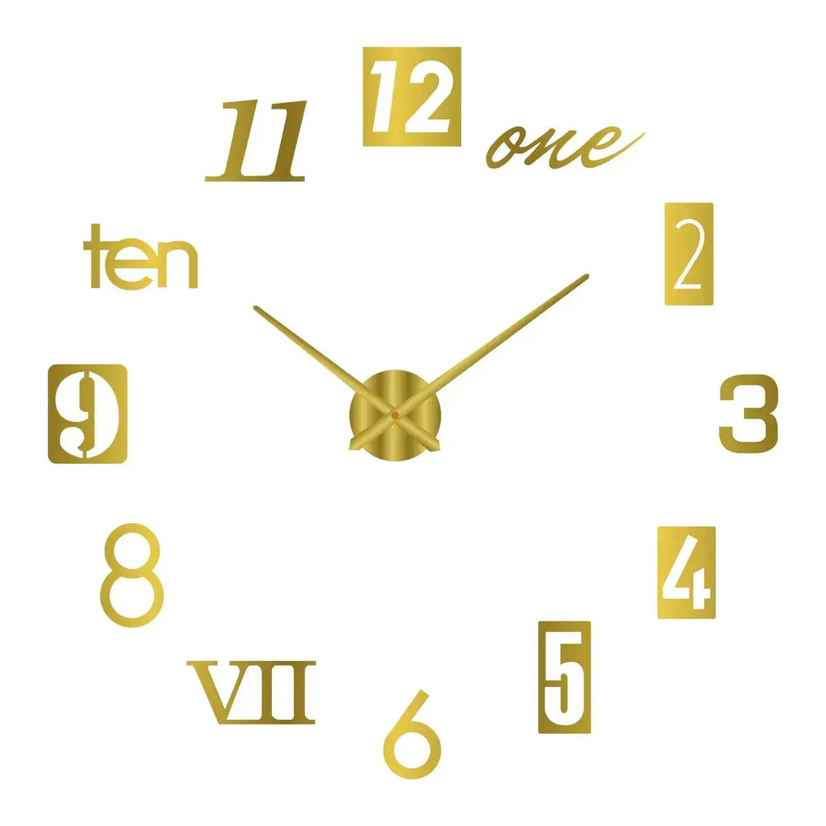 Horloge murale moderne 2023 en acrylique miroir, design 3D, grande taille, idéale pour salon ou décoration intérieure.