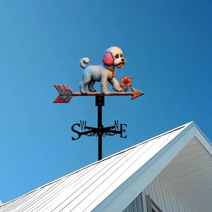 Girouette Animal Caniche Métal - Ornement Chien Raffiné - Mafrenesiedecoration