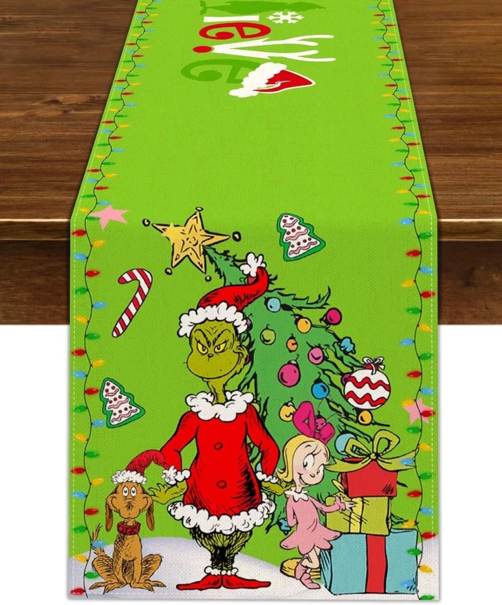 Chemin de table Noël motif hivernal ambiance chaleureuse