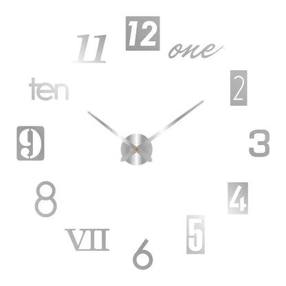 Horloge murale moderne 2023 en acrylique avec miroir, design 3D, grande taille, décor pour salon avec stickers, style quartz Mafrenesiedecoration