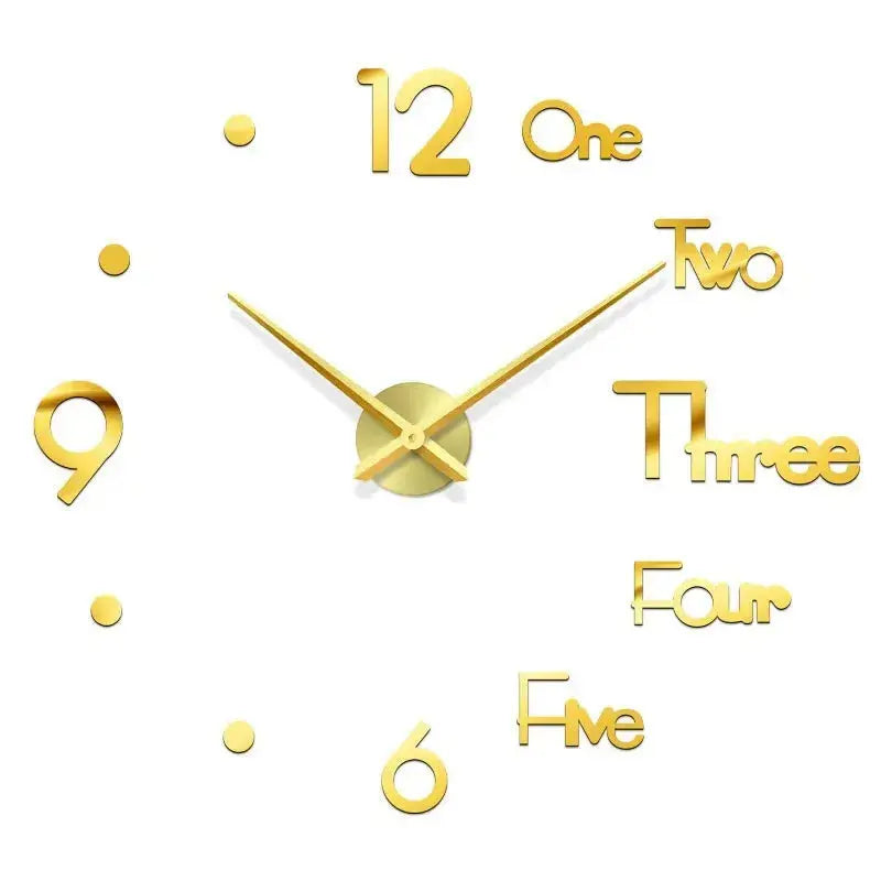Horloge murale moderne 3D en acrylique avec miroir, design contemporain pour salon, style quartz, décoration murale élégante Mafrenesiedecoration