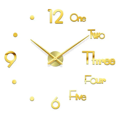 Horloge murale moderne 3D en acrylique avec miroir, design contemporain pour salon, style quartz, décoration murale élégante Mafrenesiedecoration