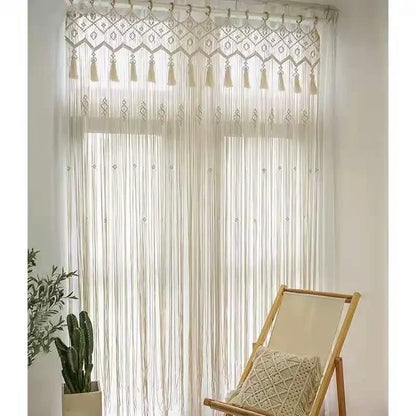 Macramé rideau - Voilage Bohème - Mafrenesiedecoration