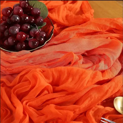 Chemin de table orange Mafrenesiedecoration pour automne, Halloween et fêtes, décor festif avec motifs de saison.