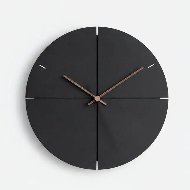 Horloge murale noire bois noyer bambou salle de classe dortoir eco-responsable silencieuse