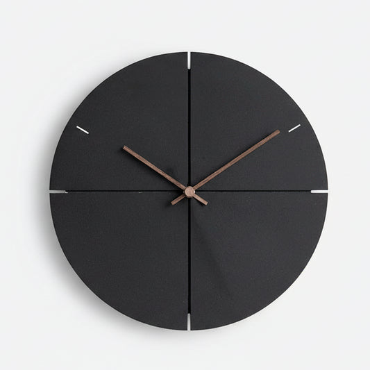 Horloge murale noire bois noyer bambou salle de classe dortoir eco-responsable silencieuse