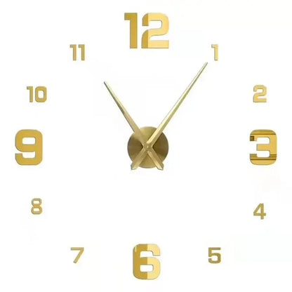 Horloge murale moderne 2023 en acrylique miroir, design 3D, grand format, pour salon ou décoration intérieure, style fashion Mafrenesiedecoration