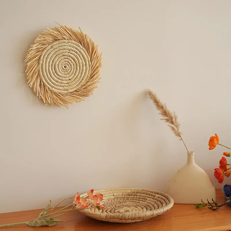 Assiette murale tressée en herbe marine — 5 modèles bohèmes