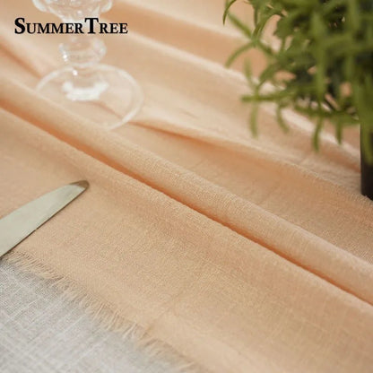 Chemin de table coton blanc ivoire 40x200cm petite table