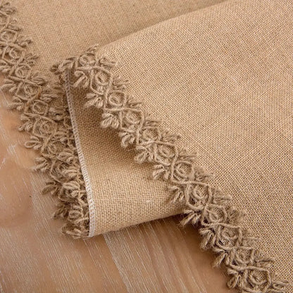 Chemin de table toile de jute 30x180cm table bois mariage