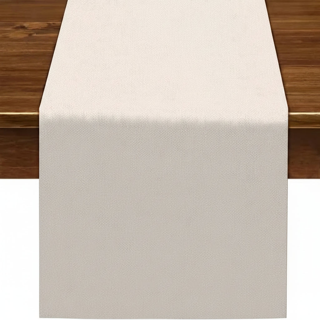 Chemin de table personnalisé en lin lavable et élégant