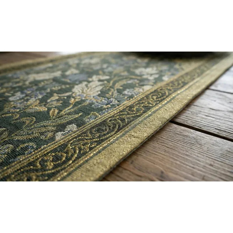 Chemin de table floral Mafrenesiedecoration avec imprimé champêtre et romantique, décoré de motifs floraux naturels.