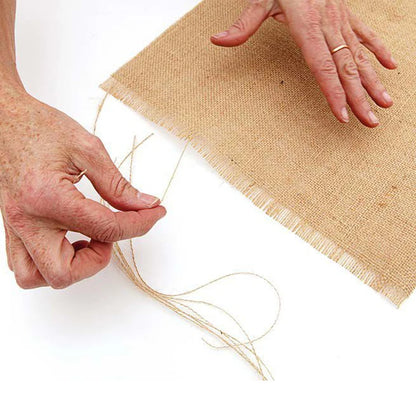 Chemin de table jute franges longues 30x240cm grande tablée réception