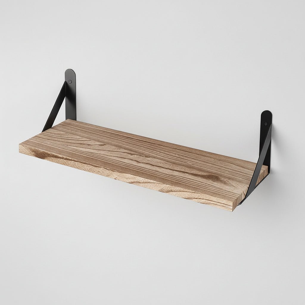 Etagere murale en bois Pin Support Métallique - Rangement Suspendu - Mafrenesiedecoration