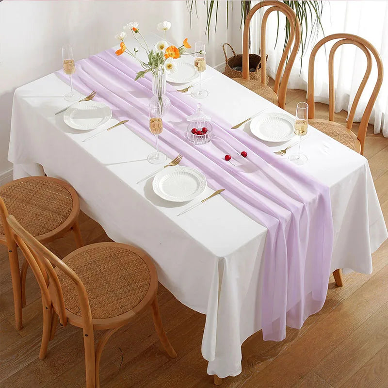 Chemin de table vert sauge chiffon léger mariage table élégante