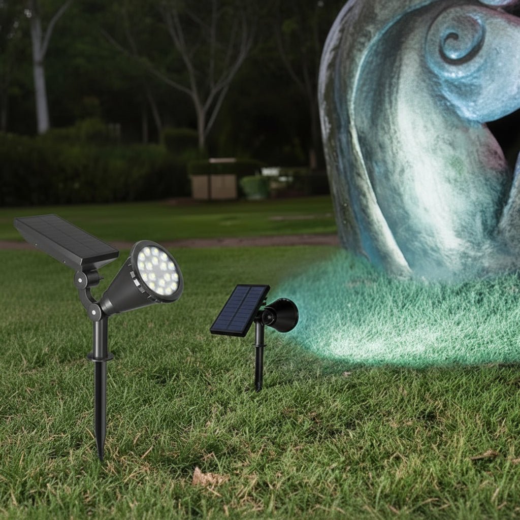 lampe-solaire-jardin-haut-de-gamme-projecteur-orientable-panneau-solaire-reglable-18-LED-IP65