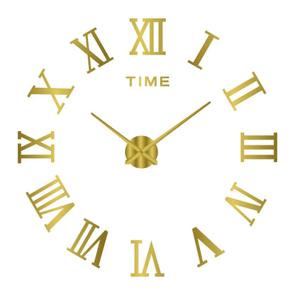 Horloge murale moderne 2023 en acrylique miroir avec design 3D, grande taille, pour décoration intérieure salon ou maison.