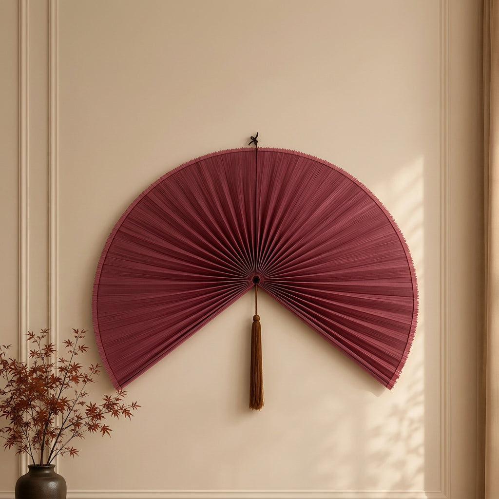 Décoration murale bambou — Grand éventail pliable