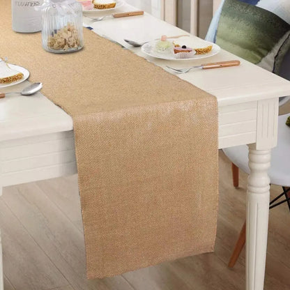 Chemin de table jute avec franges bohème décoration naturelle table