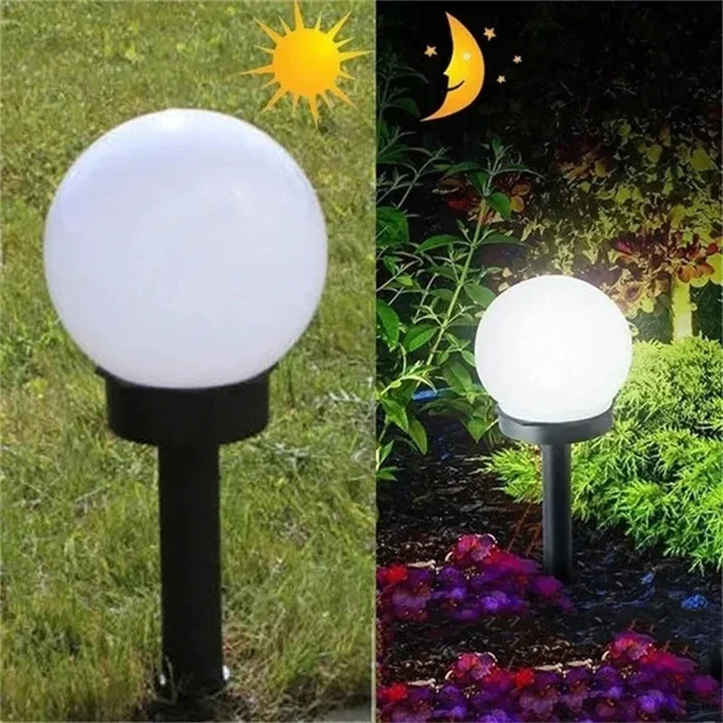 Lampe-solaire-pique-à-pelouse-en-boule-chemin