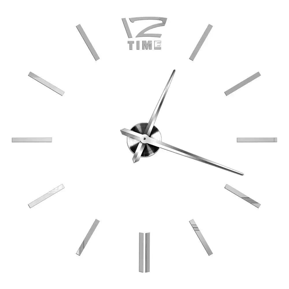 Horloge murale moderne 2023 en acrylique miroir avec chiffres 3D, design élégant pour décoration intérieure.