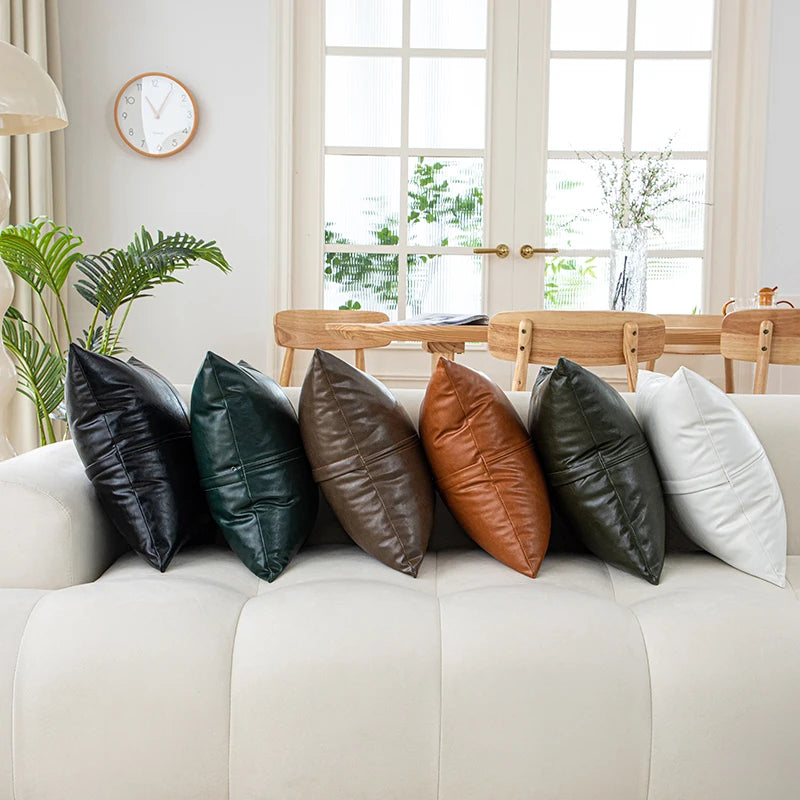 "Coussin blanc 50x50cm ambiance salon moderne décoration intérieur"