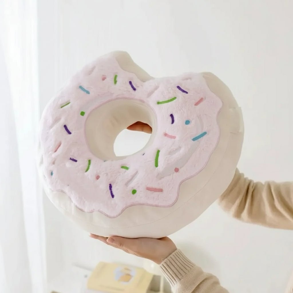 Coussin canapé donut 38cm détail texture - gros coussin moelleux qualité premium