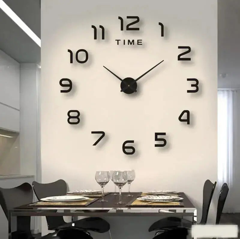 Horloge murale moderne 2023 de Mafrenesiedecoration avec miroir en acrylique et design 3D pour décoration intérieure.