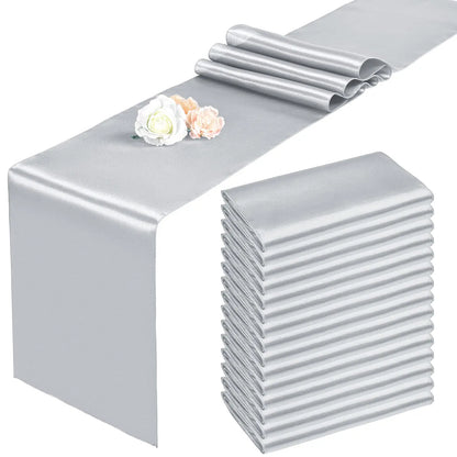 Chemin de table en satin doré de Mafrenesiedecoration, élégant pour mariage et fêtes, disponible en 20 couleurs.